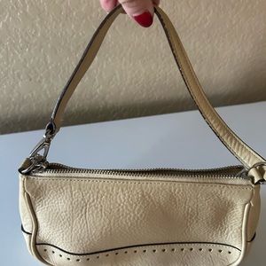 Beige coach leather small bag